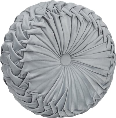 QUVIO Sierkussen rond - Sierkussen - Kussen - Hoofdkussen - Kussen woonkamer - Yoga kussen - Meditatiekussen - Kussentje - Fluweel - 40 x 40 x 13 cm (lxbxh) - Grijs