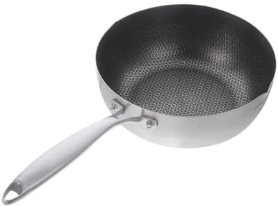RVS Koekenpan met Honeycomb Coating - 18cm Gemaakt voor Gas- en Inductiekookplaten