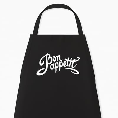 Keukenschort "Bon Appetit" | Klassiek Cadeau voor Kookliefhebbers | Kerst & Sinterklaas | Zwart