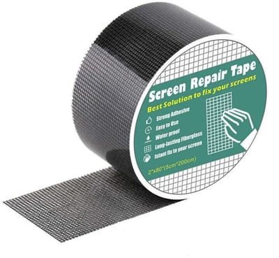 (Zwart) 5 cm x 200 cm reparatietape geschikt voor ramen en horren, tape geschikt voor ramen en horren, glasvezelgaastape, geschikt voor waterdichte kleeflaag.