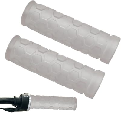 Fietsstuurgrepen - Ergonomische grips - Comfortabel fietsen - Schokabsorberend rubber - 22 mm stuur - Transparant
