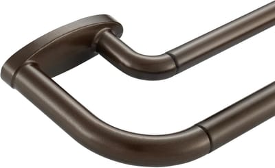 Verstelbare Dubbele Gordijnroede Donker Brons - Set voor Verduisteringsgordijnen 183-366 cm