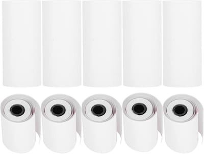 Thermopapier voor Bluetooth-printers, zwart op wit, 6 m lengte per rol, 10 rollen - kassa papier - 5,5 cm breedte