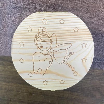 Houten Baby Kinderen Tand Opbergdoos Tand Houten Doos Organizer Melktanden Houten Opbergplaats Verzamelen Tanden Navelstreng Doos white