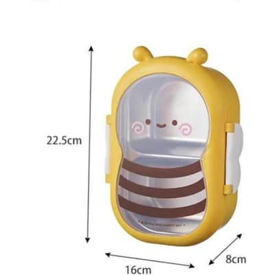 Boîte à déjeuner scolaire Abeille Mignonne Sortie Vaisselle Boîte à déjeuner portable en acier inoxydable Camping Pique-nique Récipient alimentaire Boîte à bento 2&800ml gray