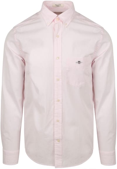 Gant Poplin Banker Overhemd Streep Lichtroze - Maat M - Heren - Overhemden Casual