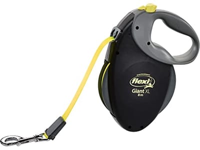 Intrekbare Hondenriem XL - 7,5m Tape, Zwart/Neon voor Grote Honden