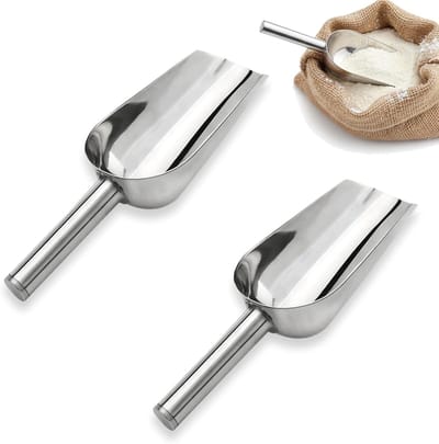 Set van 2 RVS Keuken Scheppen voor Bakken, Koffie en Droge Voeding - Ideaal voor Keuken en Wasruimte