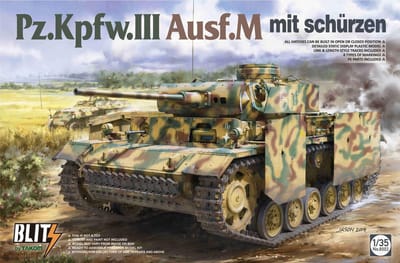 Takom Modelbouwpakket Militaire voertuigen - 8002 Pz.Kpfw.III Ausf.M mit Schürzen Plastic - 1:35 - Modelbouw