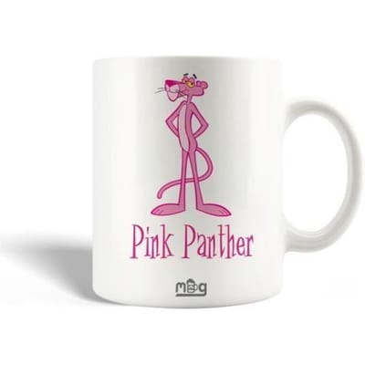 Mug en Céramique - La Panthère Rose - 30cl - Compatible Lave-Vaisselle - Rose - Rond