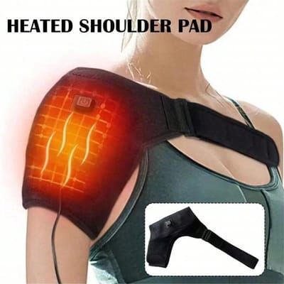 Elektrische Verwarming Verwarmde Schouderbrace Wrap Schouder Massage Ondersteuningsriem Band Voor Arm Schouder Fitness Brace Warm Houden zwart