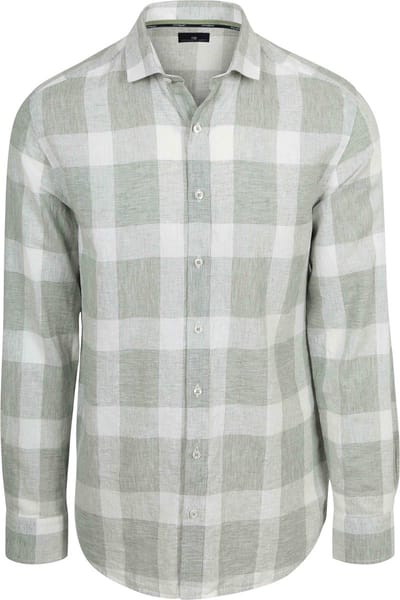 State Of Art Overhemd Ruit Groen - Maat 3XL - Heren - Overhemden Casual