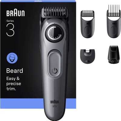 Braun Baardtrimmer Series 3 BT3560 +5 Tools - Scherp Scheerblad - 40 Lengtes - Grijs