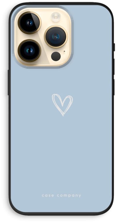 Case Company® - Hoesje geschikt voor iPhone 14 Pro hoesje - Klein Hart Blauw - Biologisch Afbreekbaar Telefoonhoesje - Bescherming alle Kanten en Schermrand