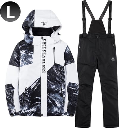 Livano Skipak - SkiBroek - Skijas - Ski Suit - Wintersport - Heren - 2-Delig - Wit - Maat L