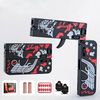 2.0 Geüpgraded Lifecard Legering Opvouwbaar Pistool Speelgoed Zachte Kogel Blaster Schietmodel Pistool Voor Volwassenen Kinderen Jongens Verjaardagscadeaus