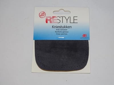 Kniestukken 2 stuks opstrijkbaar 10 x 11 cm kleur 002 grijs suéde look