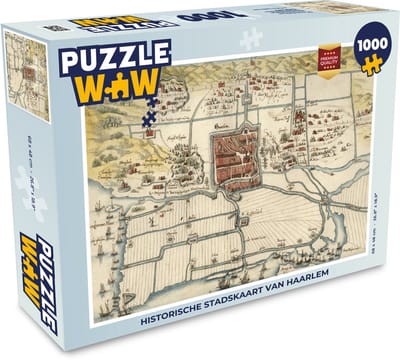 Puzzel Plattegrond - Haarlem - Antiek - Legpuzzel - Puzzel 1000 stukjes volwassenen - Stadskaart