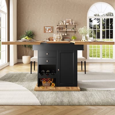 MODFU Uitschuifbare Eettafel - Met Opbergruimte En Verstelbare Planken - Modern - MDF - 110-140 X 80 X 75 Cm