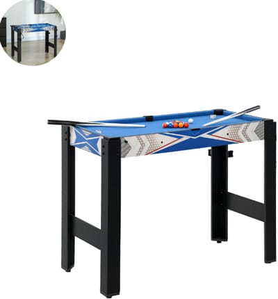 Pooltafel - Pooltafel voor thuis - Poolbiljart tafel - Inklapbaar, Verstelbare hoogte - Driehoek -2 keus - 16 ballen - Blauw