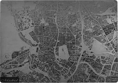 Place Maps Placemat Stadskaart Brussel - Kunstleer - Leigrijs - 1 Stuk