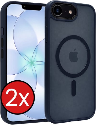 Hoesje - 2 Stuks - Geschikt voor Apple iPhone 17e - Magsafe Compatible - Sterk & Shockproof - Shock Proof Case - Back Cover - Telefoon Hoes - Telefoonhoes - Donkerblauw