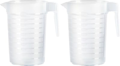 Plasticforte Waterkan/schenkkan - 2x - transparant - 2000 ML - kunststof