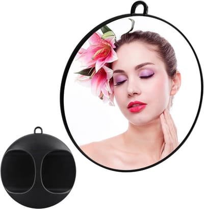 Handspiegel Salon - Styling Spiegel - Persoonlijke Verzorging - Glanzend Zwart - 26.5 cm Diameter - Zwart