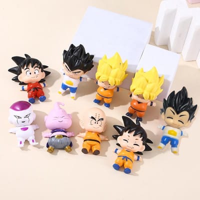 9 Stuks/Set Dragon Ball Volledig Eten Serie Actiefiguur Vegeta Goku Krillin Frieza Buu Actiefiguur PVC Model Poppen Speelgoed Cadeaus yellow