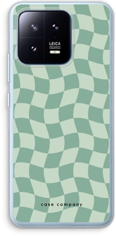 Case Company® - Hoesje geschikt voor Xiaomi 13 Pro hoesje - Grid Groen - Soft Cover Telefoonhoesje - Bescherming aan alle Kanten en Schermrand