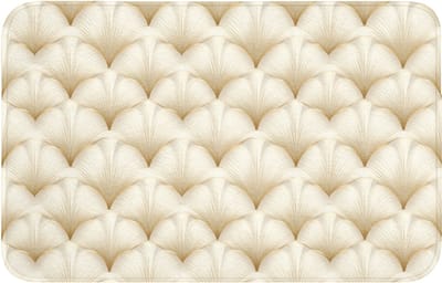 WC mat 80x50 cm - Antislip - Waaier - Motief - Goud - Toiletmat - Vloermat - Douchemat - Toilet tapijt - Toiletmatten