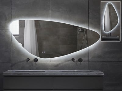Mawialux LED Badkamerspiegel - Dimbaar - 180x79cm - A-symetrisch - Horizontaal of verticaal ophangen - Verwarming - Touchscreen - Catina