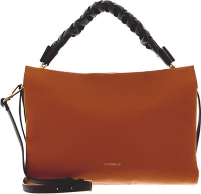 COCCINELLE Leren Schoudertas Handtas Boheme Multicolor Handbag Double Grainy Leather Multi. Paprika Oranje