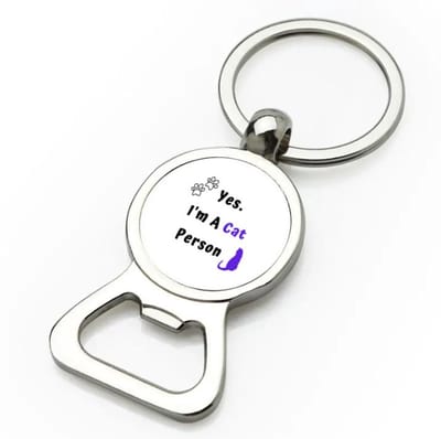 Akyol - yes i'm a cat person flesopener - Katten - katten liefhebbers - iemand die houdt van poezen - verjaardag - cadeau - kado - geschenk - 9 bij 3 cm