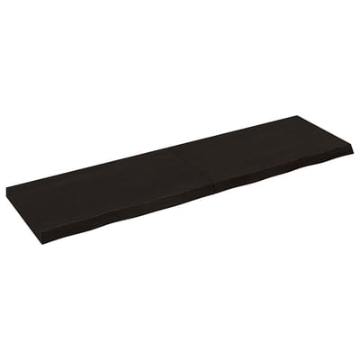 vidaXL - Wandschap - behandeld - massief - eikenhout - donkerbruin