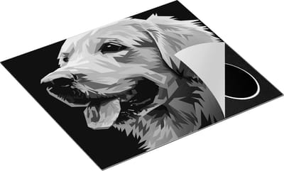 Chefcare Inductie Beschermer Kleurrijke Hond - Abstract - Zwart Wit - 60x50 cm - Afdekplaat Inductie - Kookplaat Beschermer - Inductie Mat