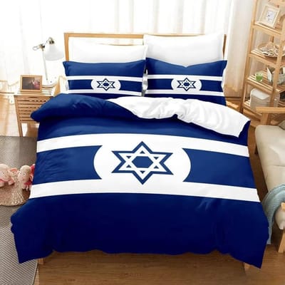Nieuwe 3D Print Israël vlag Beddengoedset Dekbedovertrek 1 Dekbedovertrek 2 Kussenslopen Beddengoedset voor volwassenen en kinderen Luxe kindercadeaus 70x133cm 2pcs