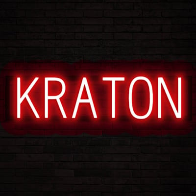 KRATON - Lichtreclame Neon LED bord verlicht | SpellBrite | 63,52 x 16 cm | 6 Dimstanden & 8 Lichtanimaties | Reclamebord neon verlichting