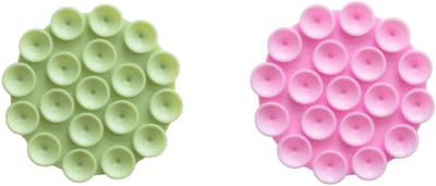 xoxo Wildhearts telefoonstickers Stick On Me Round Green + Stick On Me Round Pink – trendy selfiestickers met zuignap – kleurrijk en praktisch – geschikt voor alle telefoonhoesjes