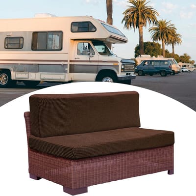 Non-slip Zitkussen voor Camperbank - Polyester Sofa Bescherming in Donkerbruin - 1 Set voor RV en Kampeerauto