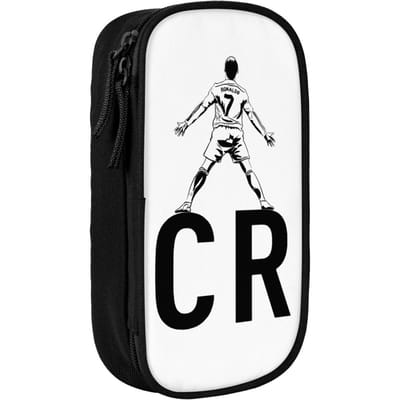 Cr7 Voetbal Pennenbakje Voor Ronaldo's Fans Dubbele Laag Grote Capaciteit Voor School Voetbal Liefhebber Etui Schrijfwaren Cadeau (as the picture,Large)