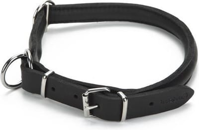 Beeztees leren halsband Djenga. Zwart. 52 cm.