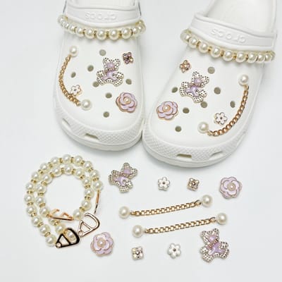 Schoenaccessoires-geschikt voor crocs charms- geschikt voor crocs pins- geschikt voor crocs Accessoires- geschikt voor Crocs Jibbitz-CJ-268 parelketting paars beer