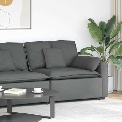 vidaXL - Modulaire - bank - Armleuning - eindmodule - met - kussens - 100 - cm