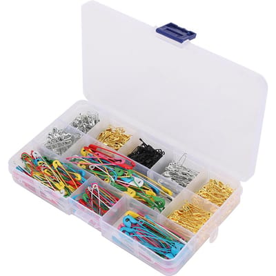 500 Stuks Kleur Veiligheidsspelden Meerkleurig MultiSpecificatie Doos Set Pin Tag Accessoires white