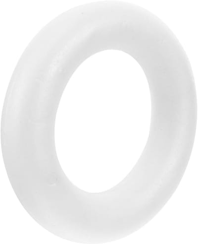 Schuim Krans - Piepschuim Ring - Creatieve Projecten - Licht Vormbaar - 21.7 x 4.4 cm - Wit