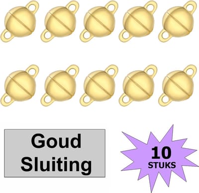 Fako Bijoux® - Magnetische Sluiting - Magneet Sluitingen - Sieraden Maken - Metaal - 11x6mm - 10 Stuks - Goudkleurig