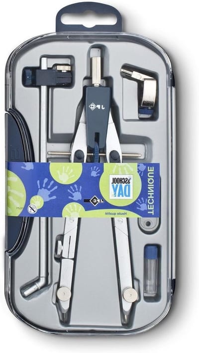 Precisie Passer - Tekendriehoek Set - Tekenen Geometrie - Met Verlengstuk - 320 mm - Metaal