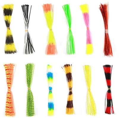 Dailygoods - Siliconen Vissen Rok Kunstaas - 12 Bundels 50 Strengen - Duurzaam en Herbruikbaar - Visaccessoire - Aantrekkelijk voor Vissen - Geschikt...