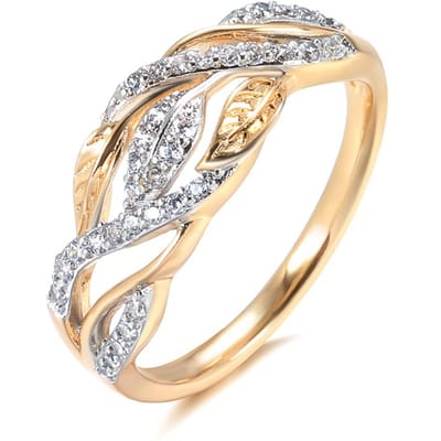 Or Rose Mélange de Couleurs Bagues Fleurs Vintage Pour Femmes Mode Zircon Naturel Accessoires Bijoux Fins Quotidiens 6 beige